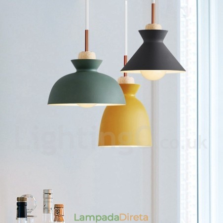 Luminária pendente moderna contemporânea de metal multicolorida Luminária pendente moderna contemporânea de metal multicolorida