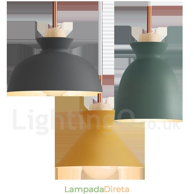 Luminária pendente moderna contemporânea de metal multicolorida