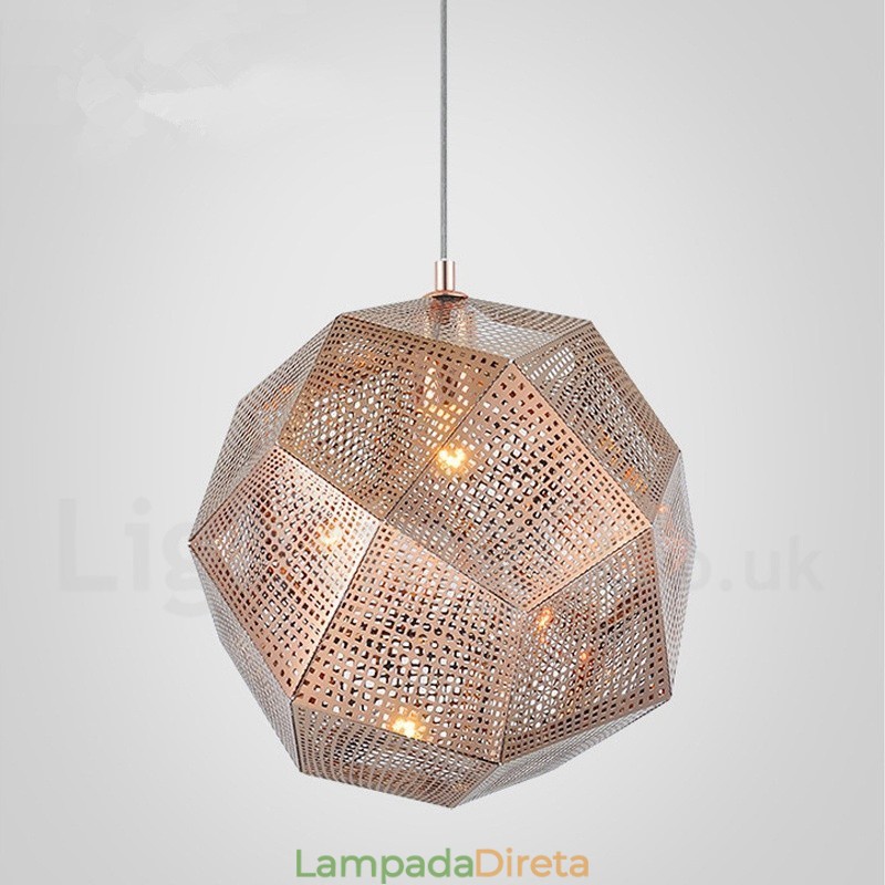 Luminária pendente moderna contemporânea com globo de 1 luz
