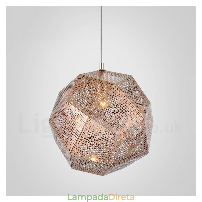 Luminária pendente moderna contemporânea com globo de 1 luz