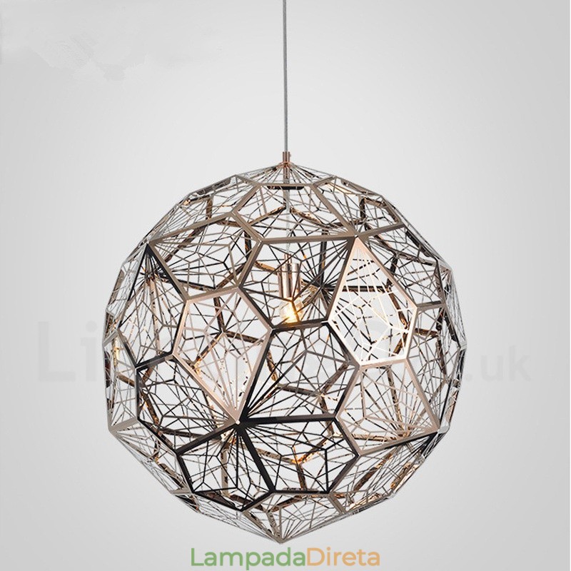 Luminária pendente moderna contemporânea com globo de 1 luz