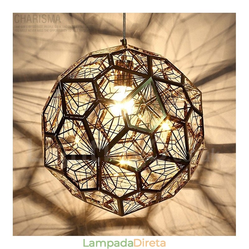Luminária pendente moderna contemporânea com globo de 1 luz