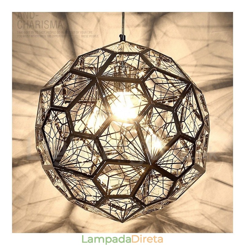 Luminária pendente moderna contemporânea com globo de 1 luz