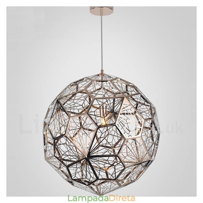Luminária pendente moderna contemporânea com globo de 1 luz