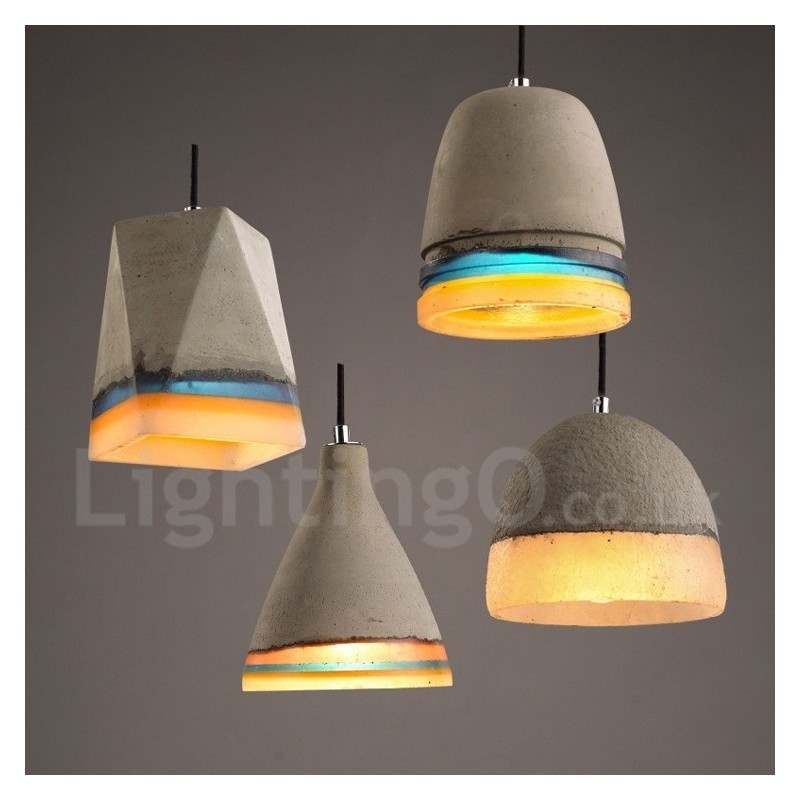 Luminária pendente de concreto vintage