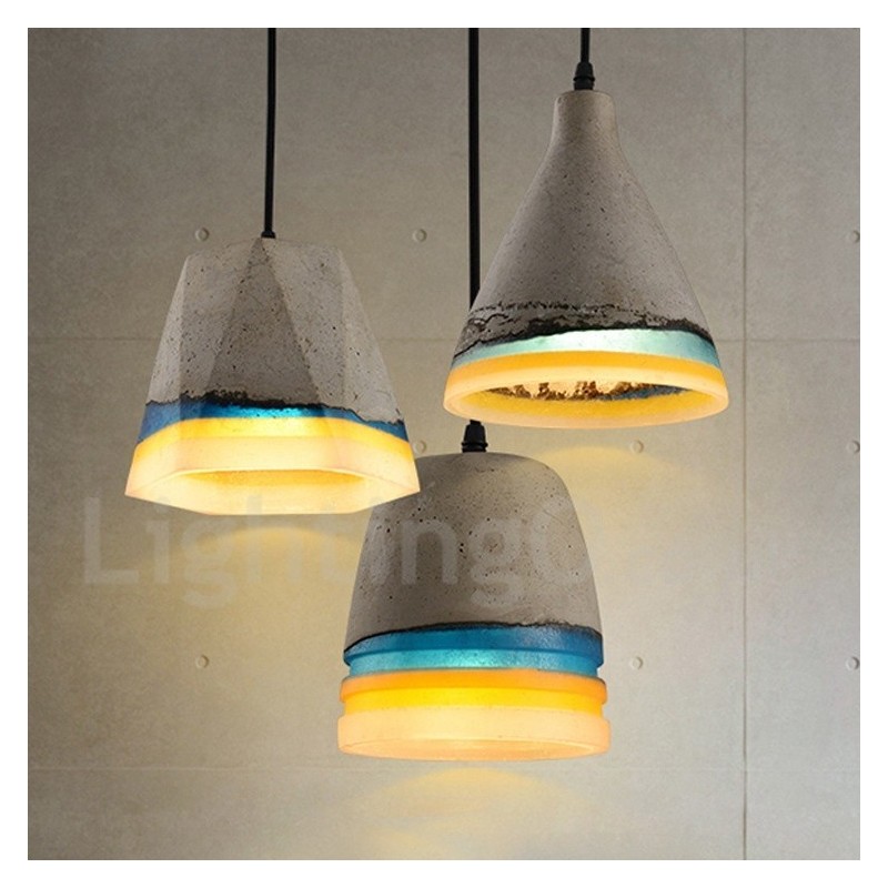 Luminária pendente de concreto vintage