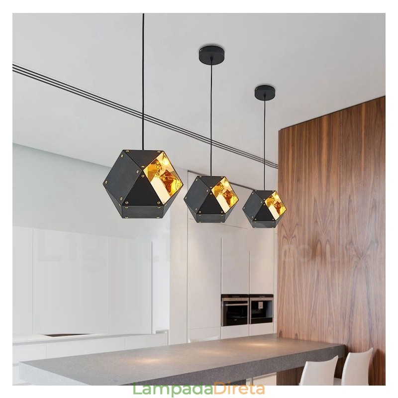 Luminária pendente moderna contemporânea de 1 luz