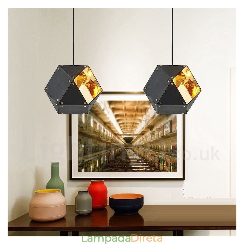 Luminária pendente moderna contemporânea de 1 luz