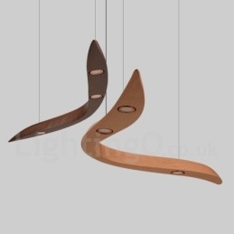 Luminária pendente moderna contemporânea de madeira com 3 luzes