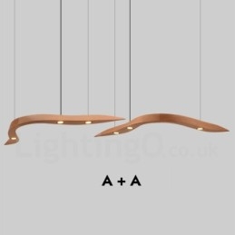 Luminária pendente moderna contemporânea de madeira com 3 luzes