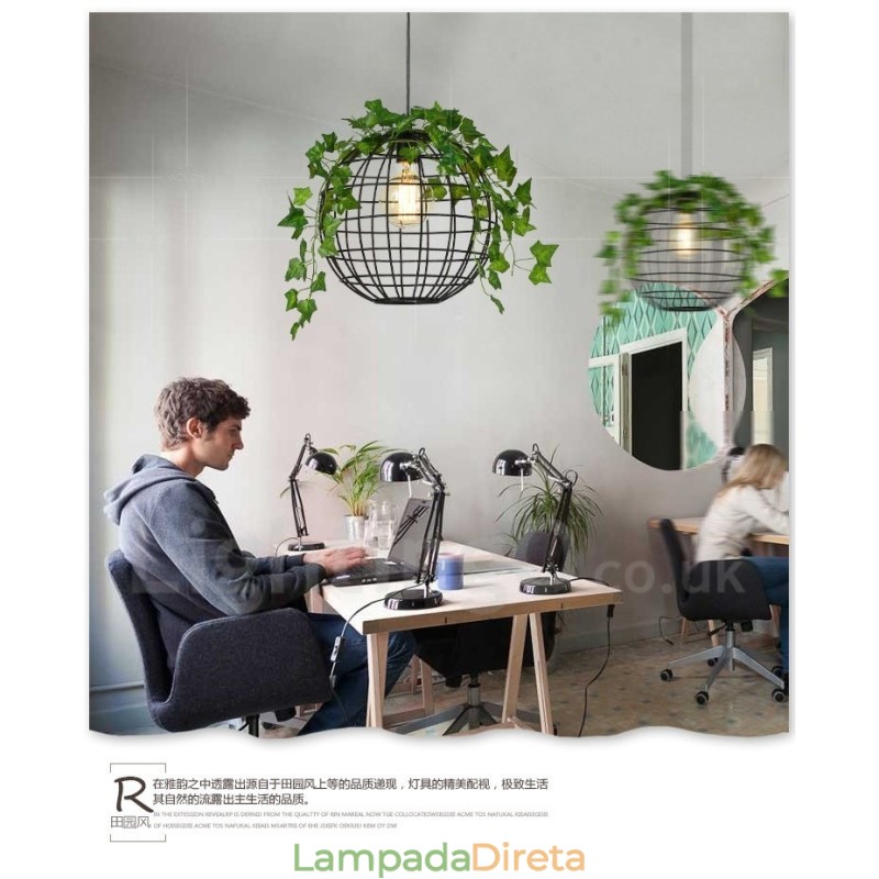 Luminária pendente vintage country globe