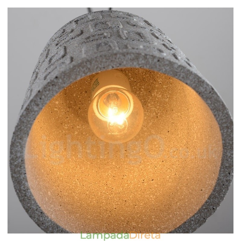 Retro Vintage Concrte 1 Luz Pendente Luz