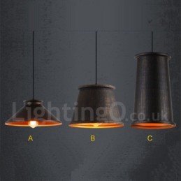 Retro Vintage 1 Luz Metal Pendente Luz