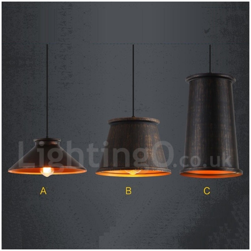 Retro Vintage 1 Luz Metal Pendente Luz