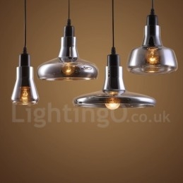 Retro Vintage 1 Luz Pendente Luz com Sombra de Vidro