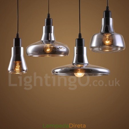 Retro Vintage 1 Luz Pendente Luz com Sombra de Vidro Retro Vintage 1 Luz Pendente Luz com Sombra de Vidro