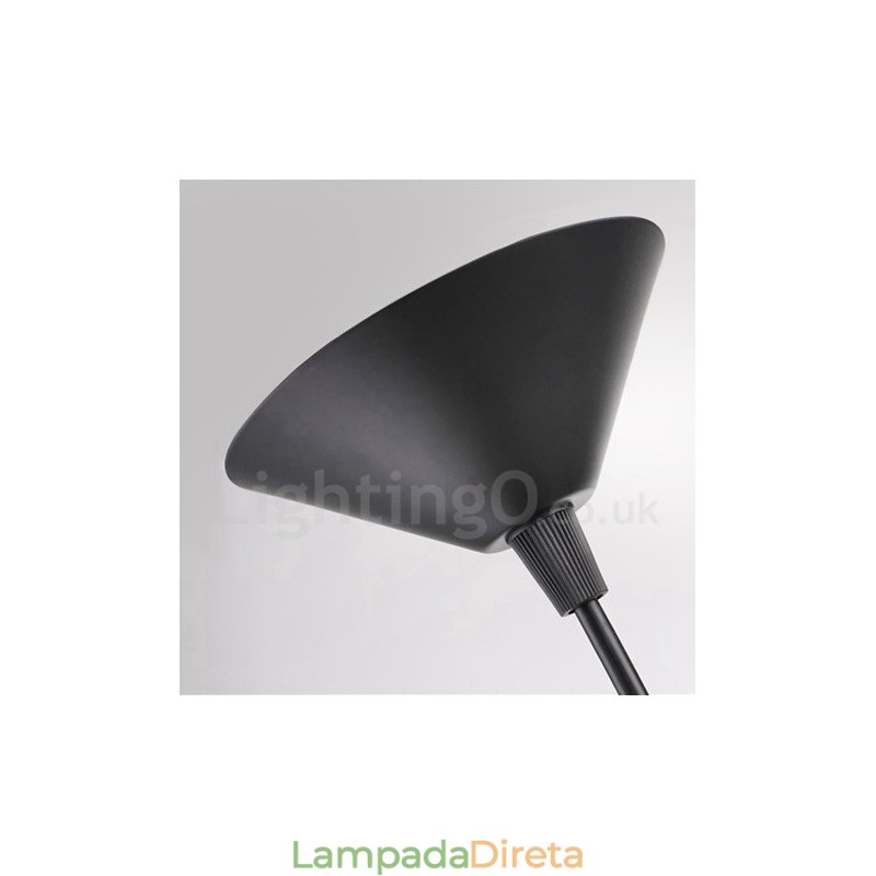 Forma de chapéu de metal preto 1 luz retro vintage pingente luz