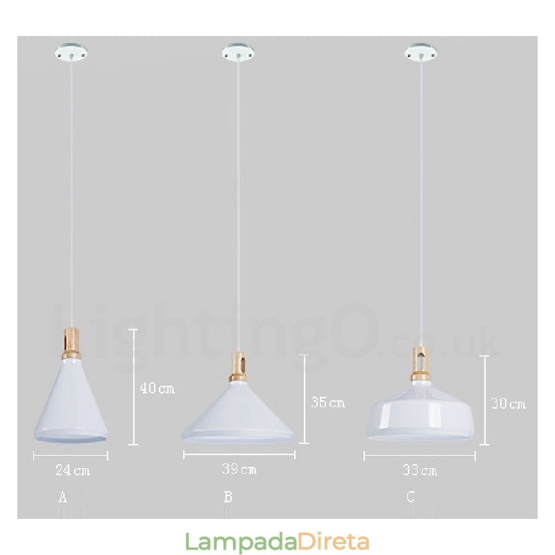 Luminária pendente moderna contemporânea de 1 luz