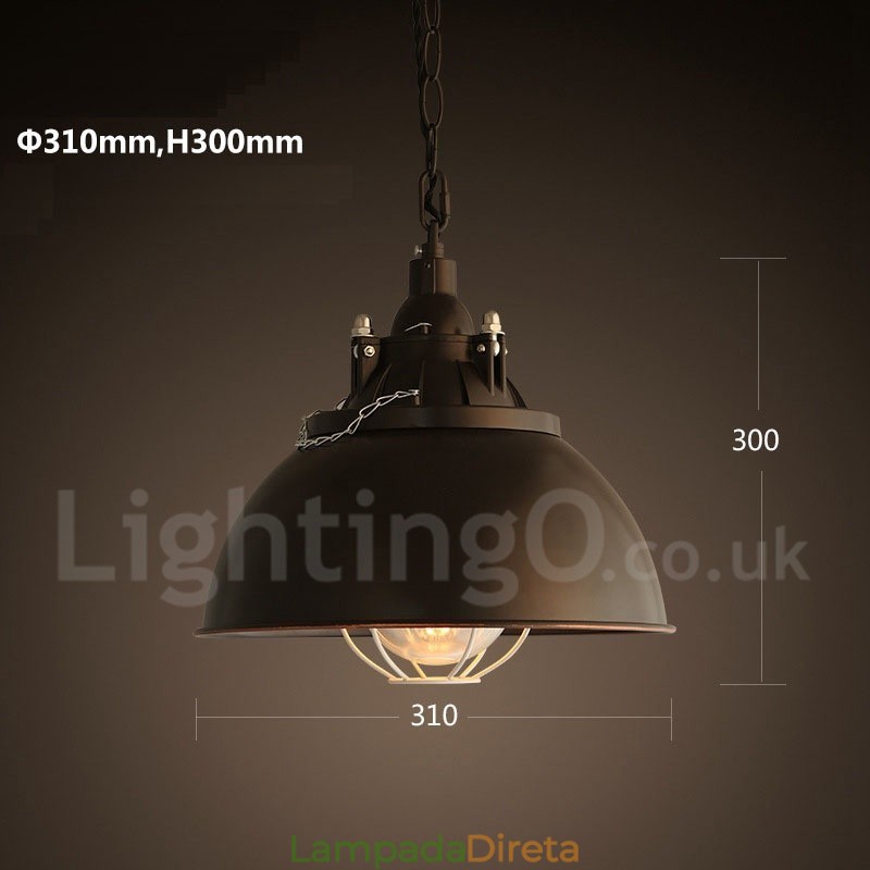 Retro Vintage Metal 1 Luz Pendente Luz
