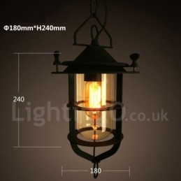 Retro Vintage Metal 1 Luz Pendente Luz