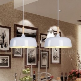 Luminária pendente moderna contemporânea de madeira e metal
