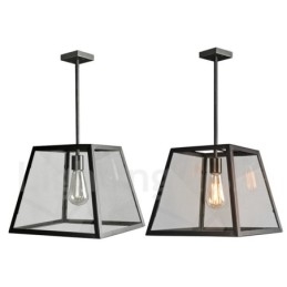 Luminária pendente de metal vintage com cúpula de vidro