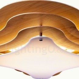 Luminária embutida de madeira