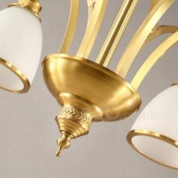 Lustre de cobre integrado de metal rústico com 8 luzes