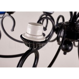 Lustre de metal integrado estilo mediterrâneo de 8 luzes