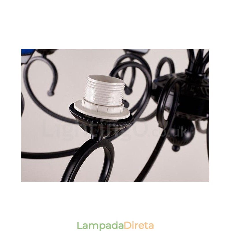 Lustre de metal integrado estilo mediterrâneo de 8 luzes