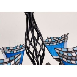 Lustre de metal integrado estilo mediterrâneo de 8 luzes