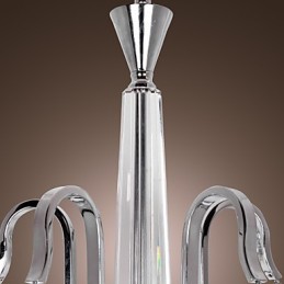 Lustre moderno contemporâneo de cristal galvanizado