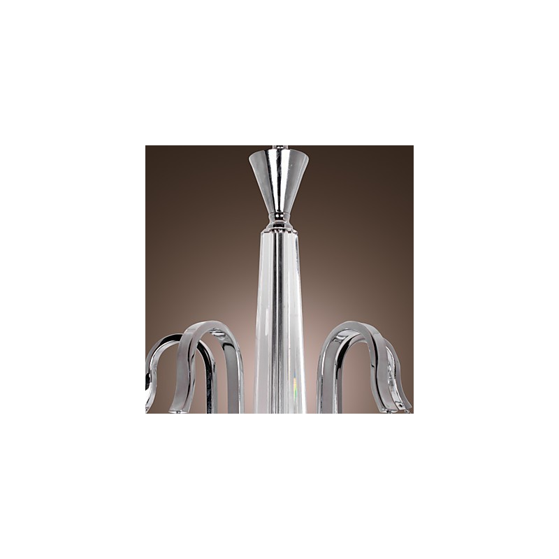 Lustre moderno contemporâneo de cristal galvanizado