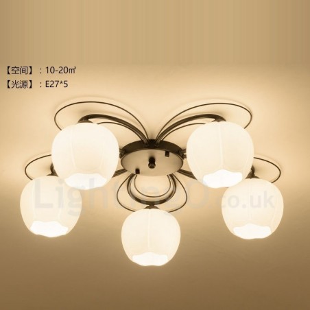 Lustre integrado rústico de 5 luzes Lustre integrado rústico de 5 luzes
