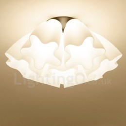 Lustre integrado rústico de 7 luzes