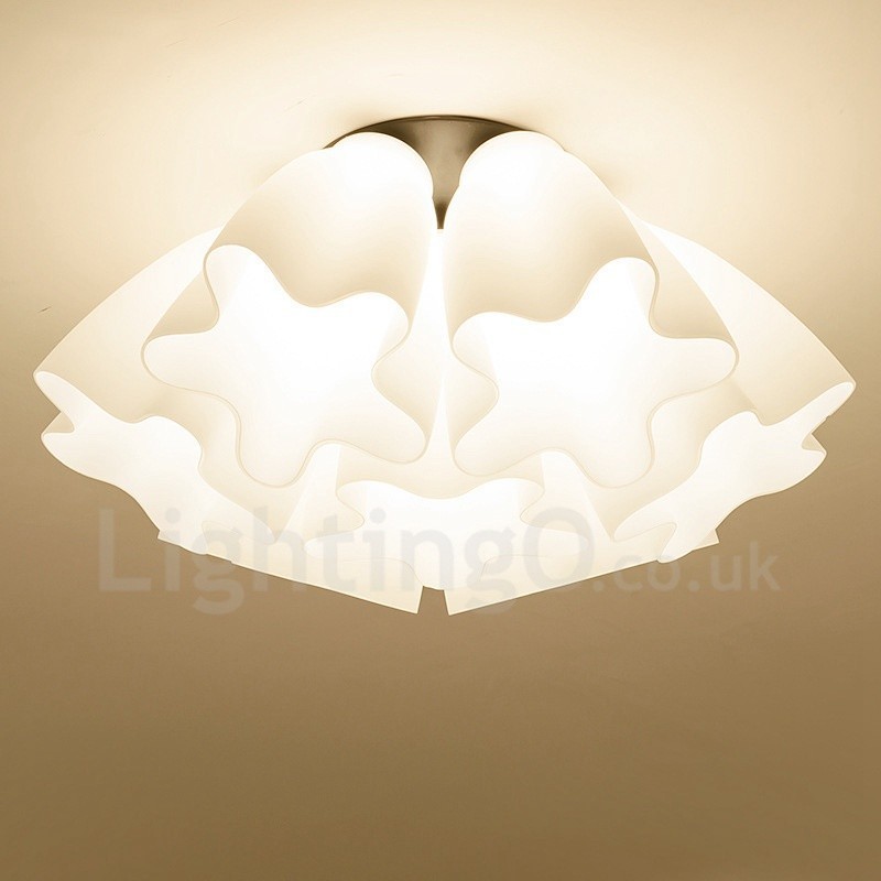 Lustre integrado rústico de 7 luzes