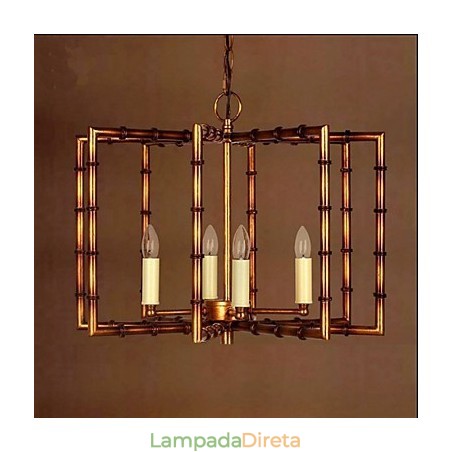 Lustre de ferro de cobre antigo simples americano Lustre criativo Lustre de ferro de cobre antigo simples americano Lustre criativo