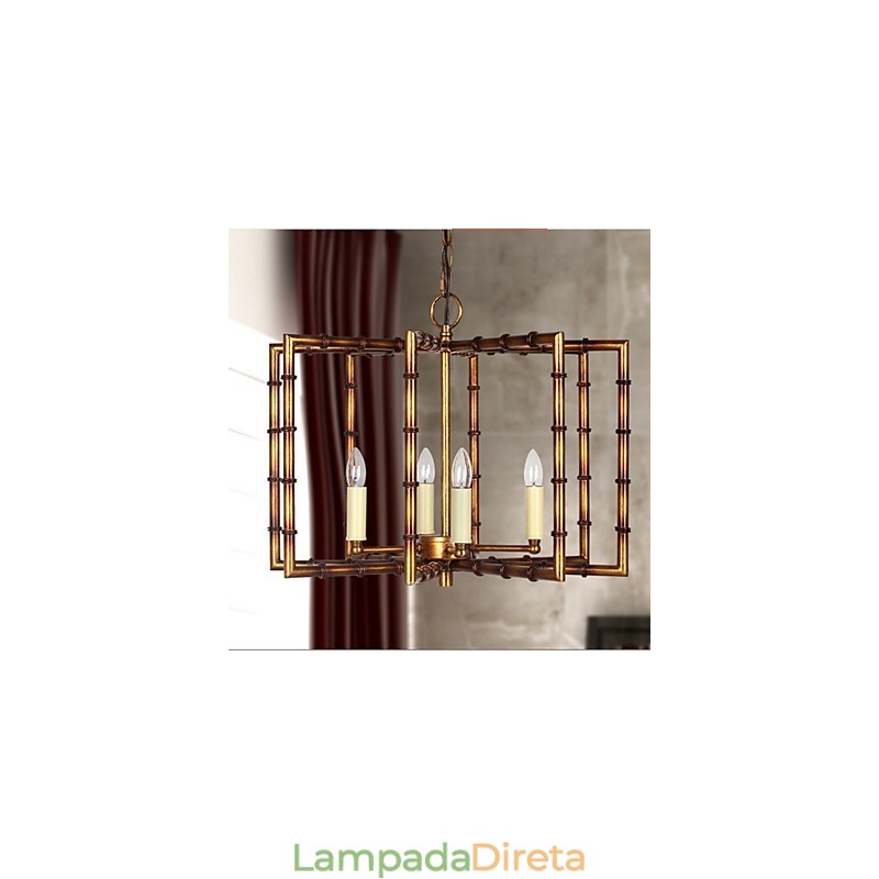 Lustre de ferro de cobre antigo simples americano Lustre criativo