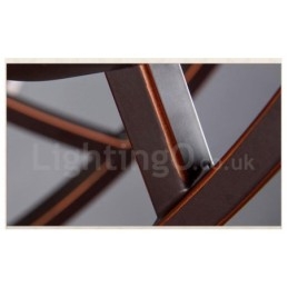 Lustre de metal integrado rústico de 6 luzes