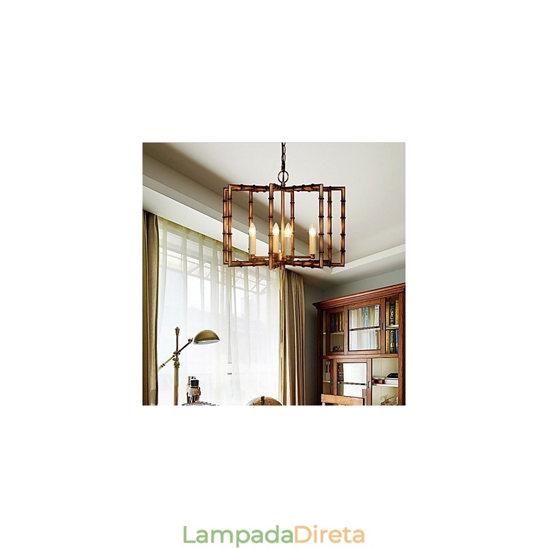 Lustre de ferro de cobre antigo simples americano Lustre criativo