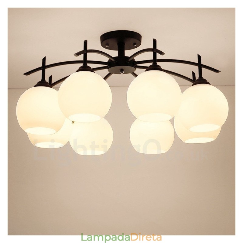 Lustre Integrado Clássico Tradicional de 8 Luzes