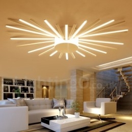 Lustre de metal integrado moderno e contemporâneo de 28 luzes
