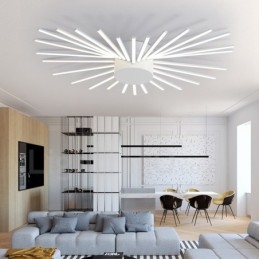 Lustre de metal integrado moderno e contemporâneo de 28 luzes