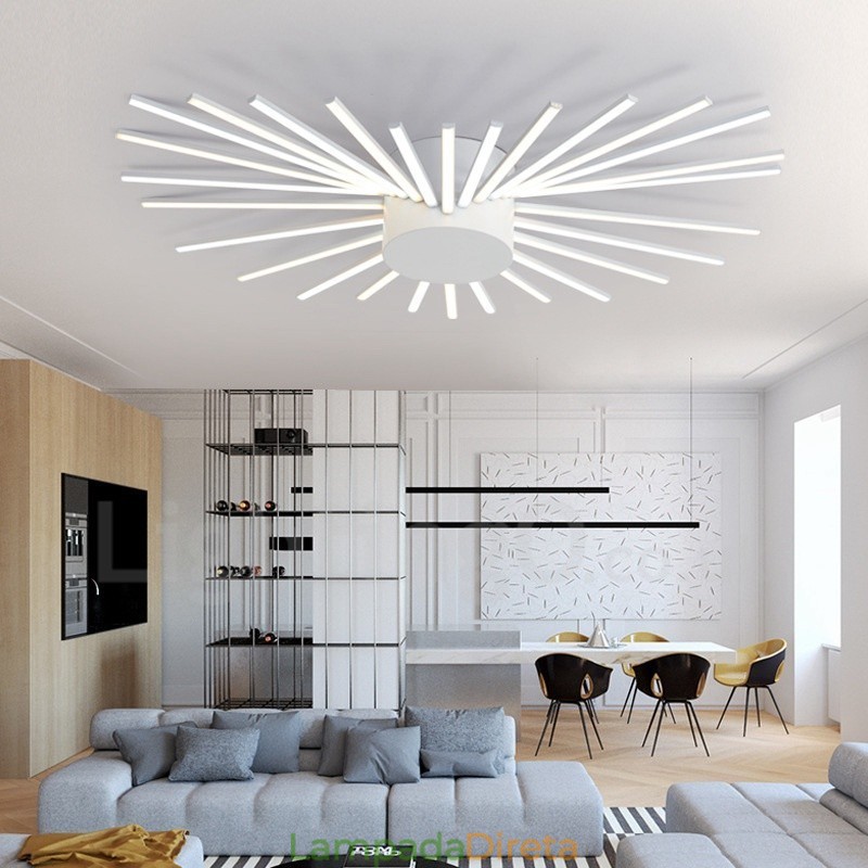 Lustre de metal integrado moderno e contemporâneo de 28 luzes