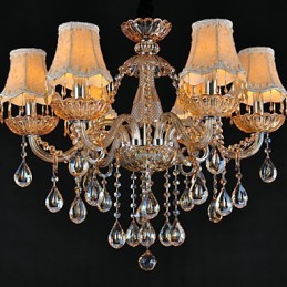 Lustre Cristal Tradicional Clássico Vidro 6 Luzes