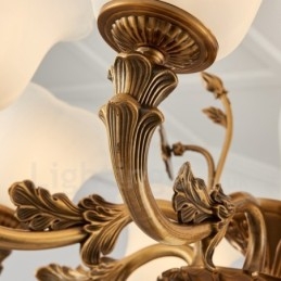 Lustre de luxo integrado clássico tradicional de metal com 8 luzes