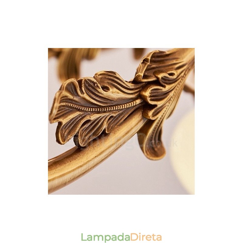 Lustre de luxo integrado clássico tradicional de metal com 8 luzes