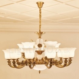 Lustre de luxo integrado clássico tradicional de metal com 15 luzes