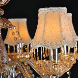 Lustre Cristal Tradicional Clássico Vidro 6 Luzes