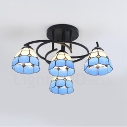 Lustre integrado estilo mediterrâneo de 4 luzes